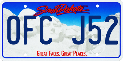 SD license plate 0FCJ52
