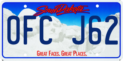 SD license plate 0FCJ62