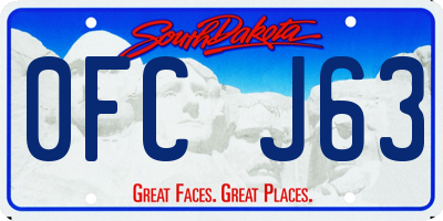SD license plate 0FCJ63