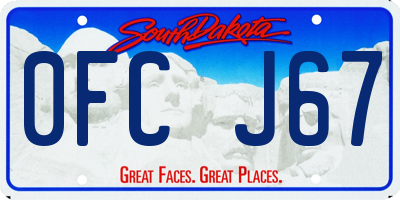 SD license plate 0FCJ67