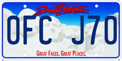 SD license plate 0FCJ70