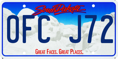 SD license plate 0FCJ72