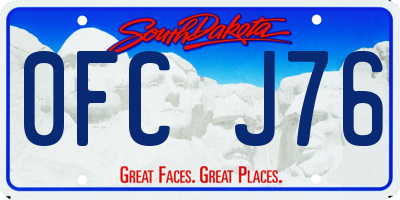 SD license plate 0FCJ76