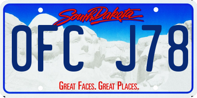 SD license plate 0FCJ78