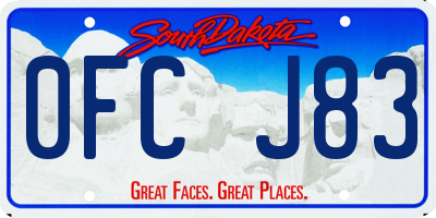 SD license plate 0FCJ83