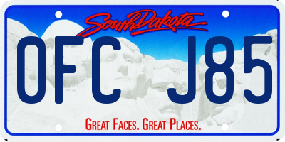 SD license plate 0FCJ85