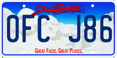 SD license plate 0FCJ86