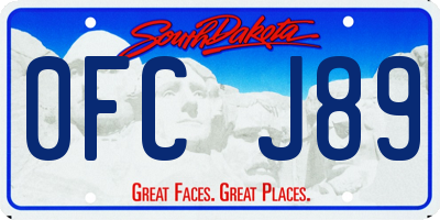 SD license plate 0FCJ89