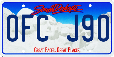 SD license plate 0FCJ90