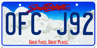 SD license plate 0FCJ92