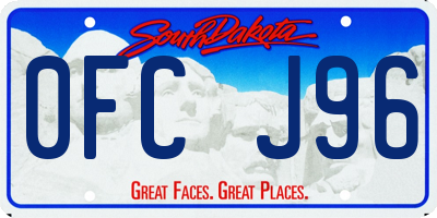 SD license plate 0FCJ96
