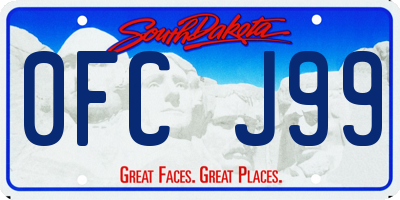 SD license plate 0FCJ99