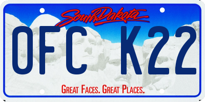SD license plate 0FCK22