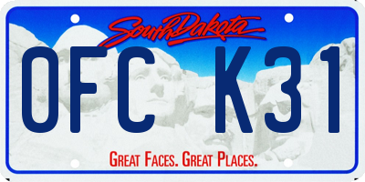SD license plate 0FCK31