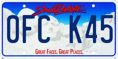 SD license plate 0FCK45