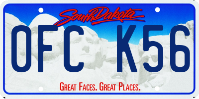 SD license plate 0FCK56