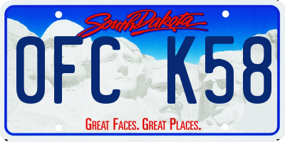 SD license plate 0FCK58