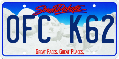 SD license plate 0FCK62