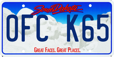 SD license plate 0FCK65
