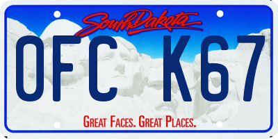 SD license plate 0FCK67