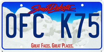 SD license plate 0FCK75