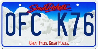 SD license plate 0FCK76