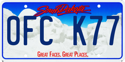 SD license plate 0FCK77