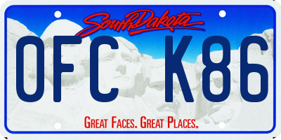 SD license plate 0FCK86