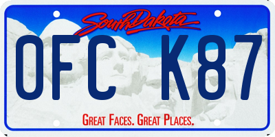 SD license plate 0FCK87