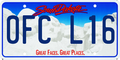 SD license plate 0FCL16