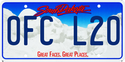 SD license plate 0FCL20