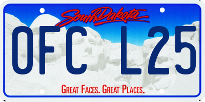 SD license plate 0FCL25