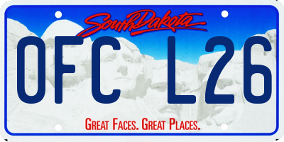 SD license plate 0FCL26