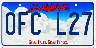 SD license plate 0FCL27