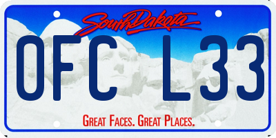 SD license plate 0FCL33