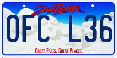 SD license plate 0FCL36