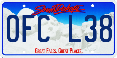 SD license plate 0FCL38