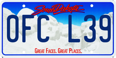 SD license plate 0FCL39