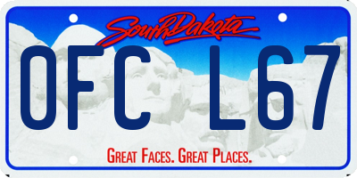 SD license plate 0FCL67