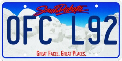 SD license plate 0FCL92