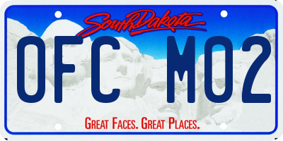 SD license plate 0FCM02