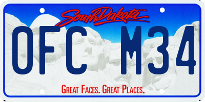 SD license plate 0FCM34