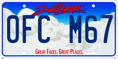 SD license plate 0FCM67