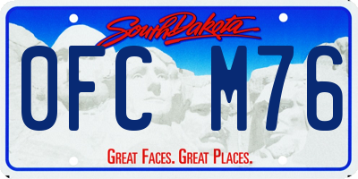 SD license plate 0FCM76