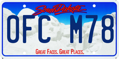 SD license plate 0FCM78