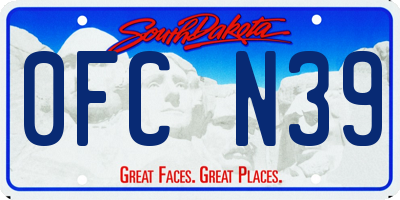 SD license plate 0FCN39