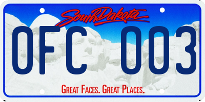 SD license plate 0FCO03