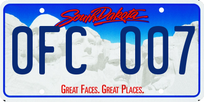 SD license plate 0FCO07