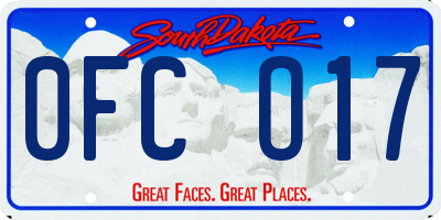SD license plate 0FCO17