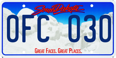 SD license plate 0FCO30